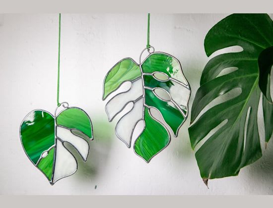 BYB Stained Glass Monstera Leaf Photo