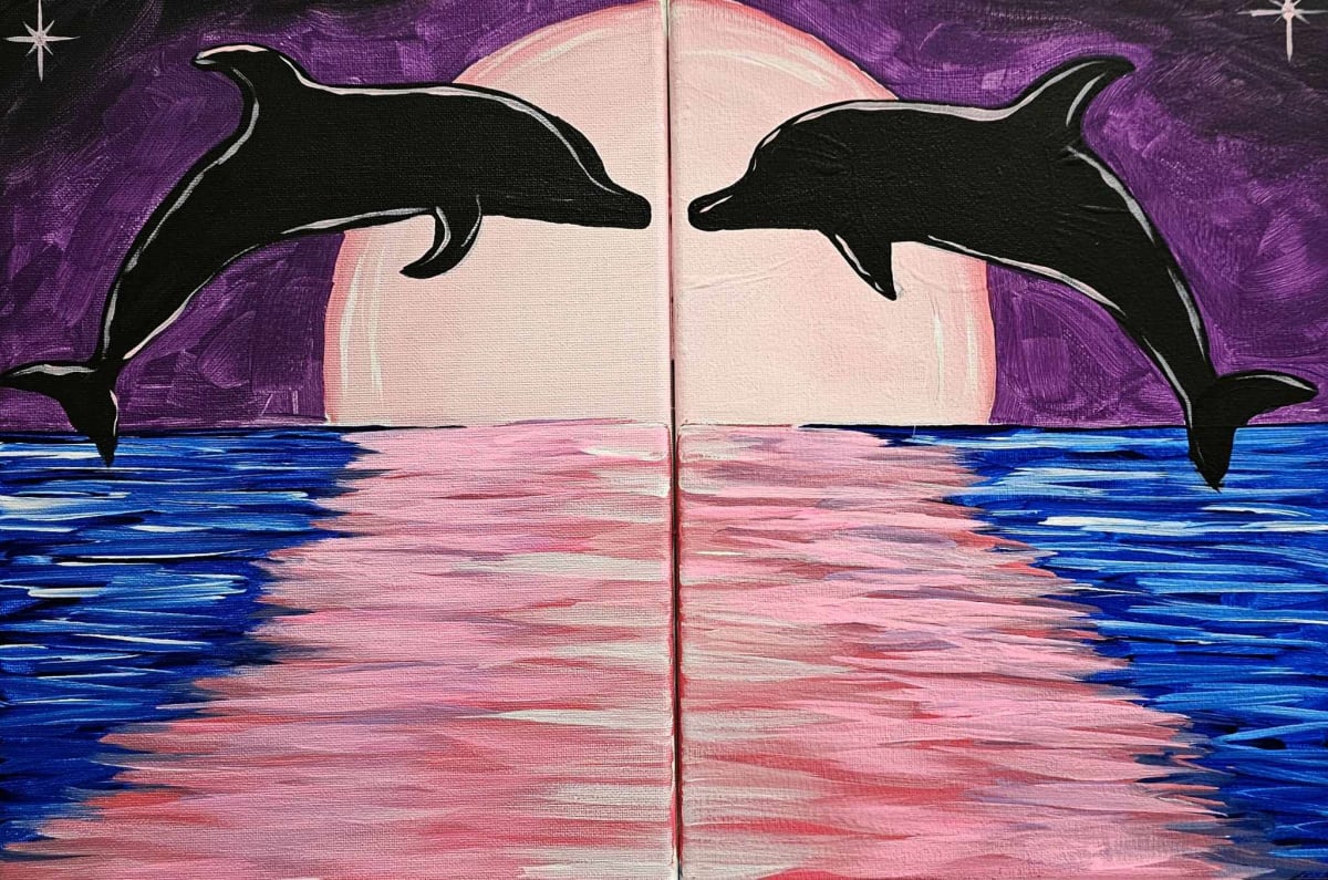 Dolphin Dance: Mommy & Me Paint Party Photo