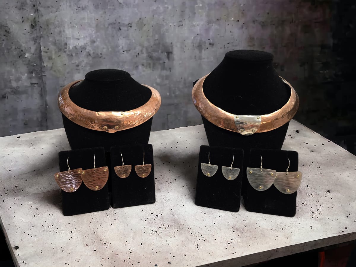 Ben Caldwell Coppersmithing Jewelry Workshop  "Neck Cuff & Earrings" Photo