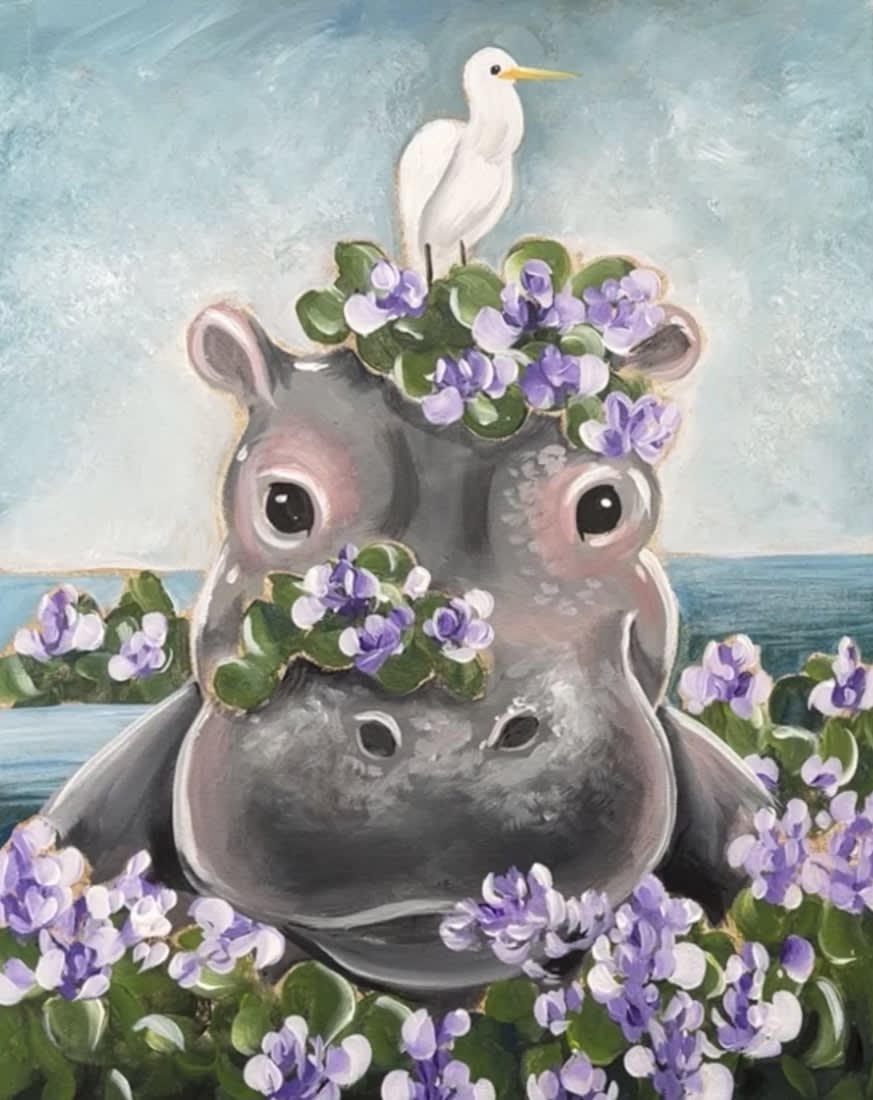 Kid's Paint Class: Hippo in Hyacinth Photo
