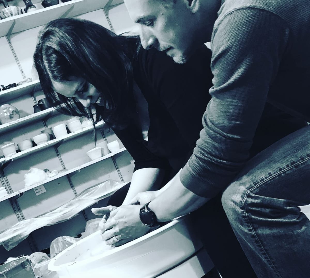 Clay Date Couples Pottery Wheel Class Photo