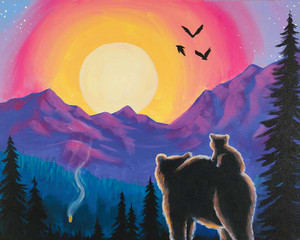 Big & Little Papa Bear Canvas Photo