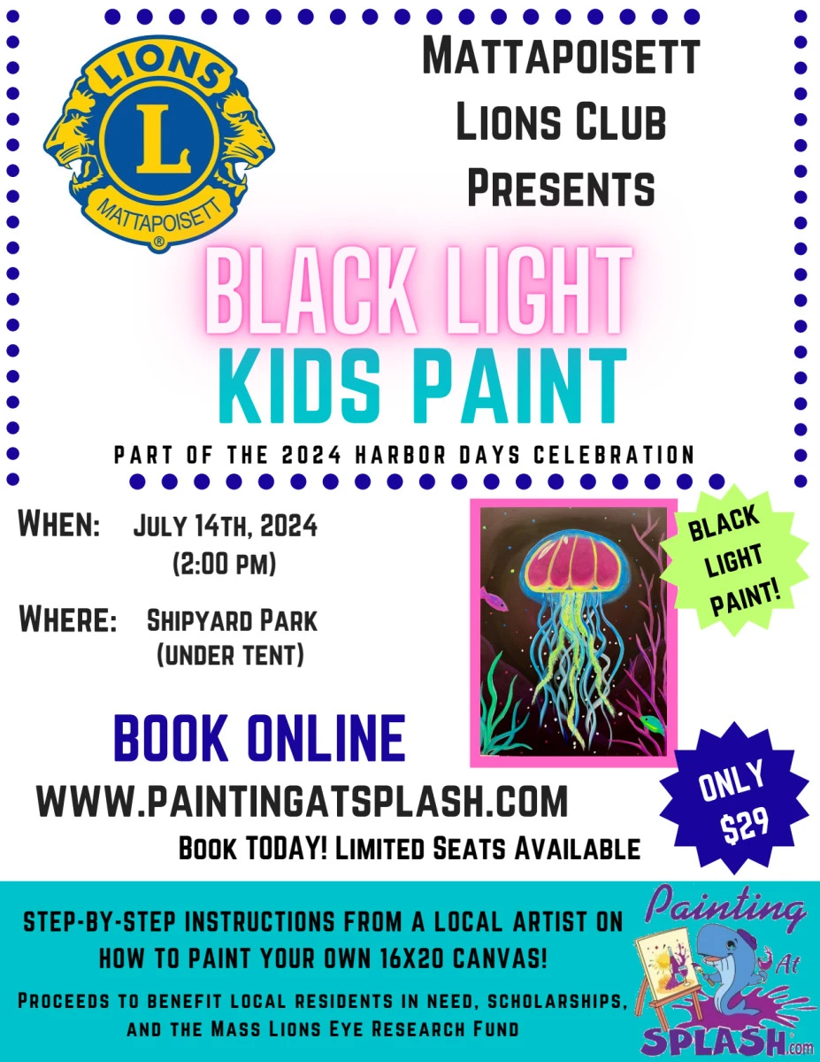 Kids BLACK LIGHT Paint at Mattapoisett Harbor Days with Jill & Maddie!👍👍👍 Photo