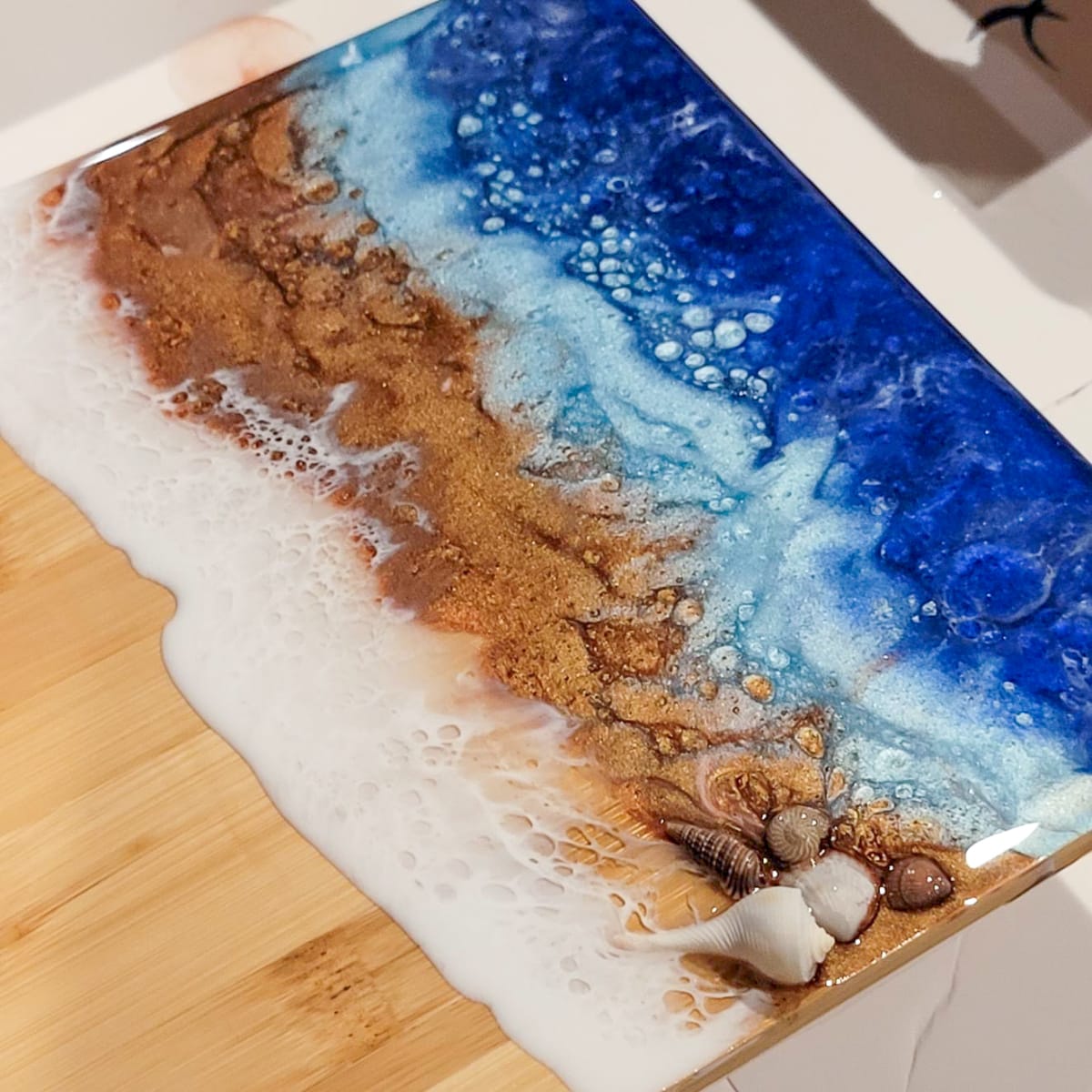 Beachy Resin Charcuterie Board Workshop Photo