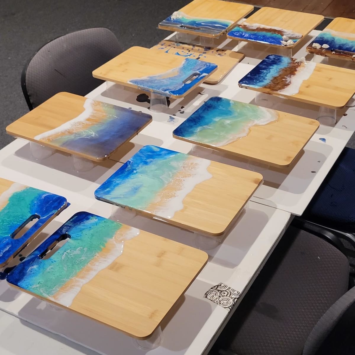 Beachy Resin Charcuterie Board Workshop Photo