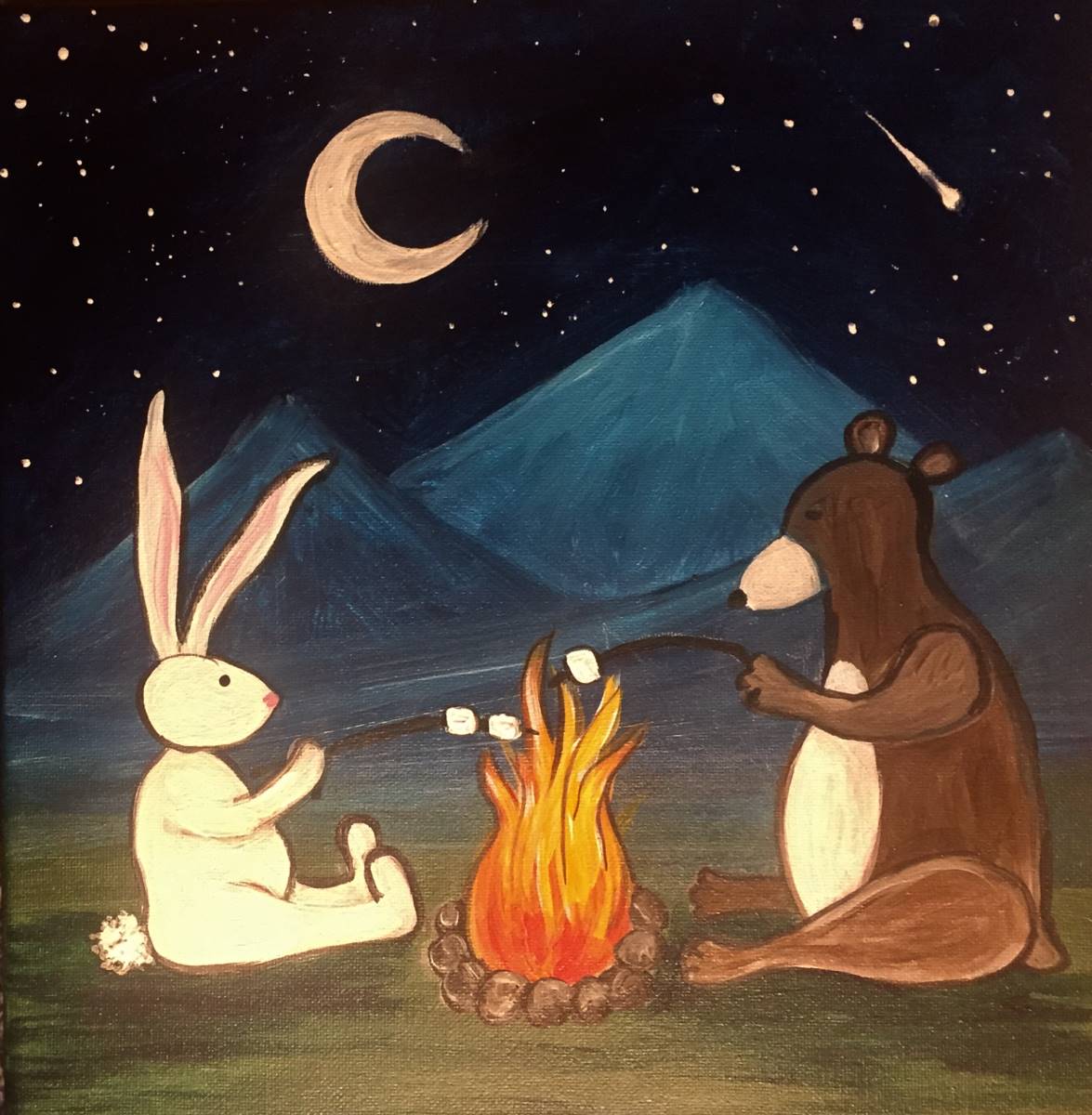 FAMILY FRIENDLY PAINTING PARTY ~ CAMPING BUDDIES Photo