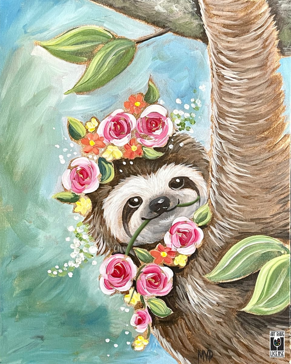 Big & Little Sloth Canvas Photo