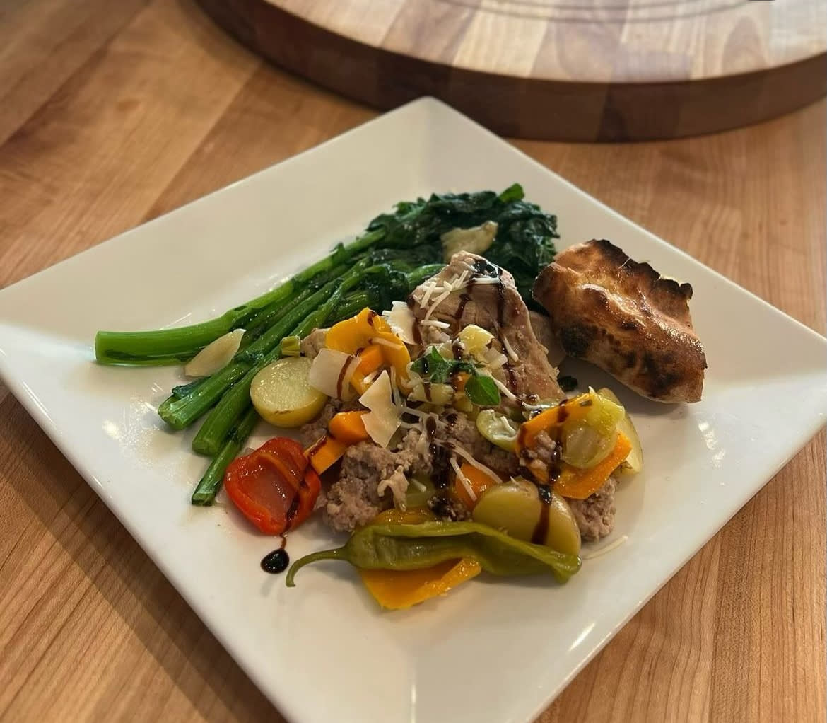 Chicken Scarpariello, Greens & Polenta-$100.00+fees[PATCH] Photo