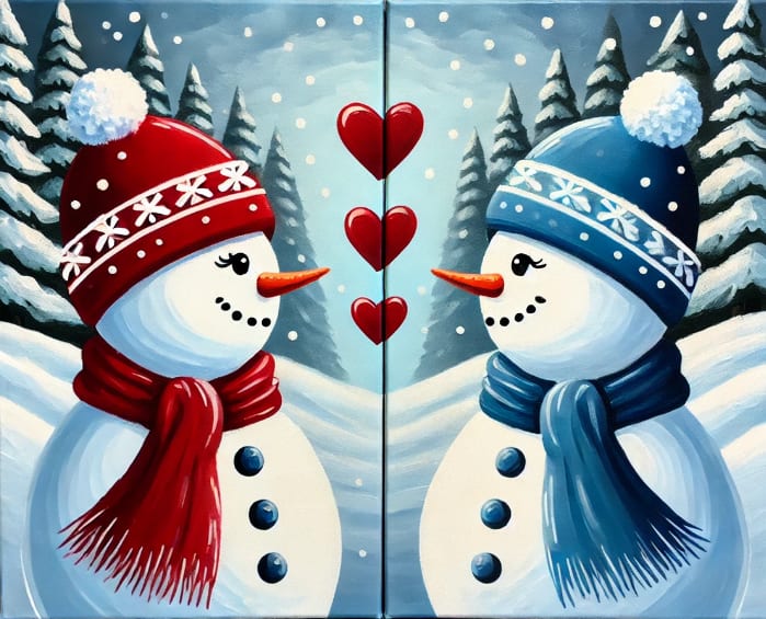 Snowy Sweethearts - Couples Paint Night Charlotte Photo