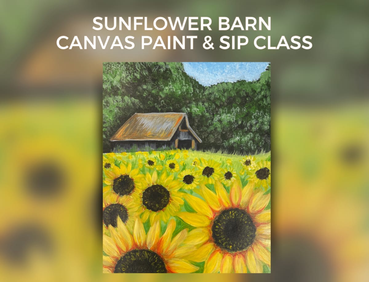 ASL Sunflower Barn Paint & Sip Canvas Class Photo