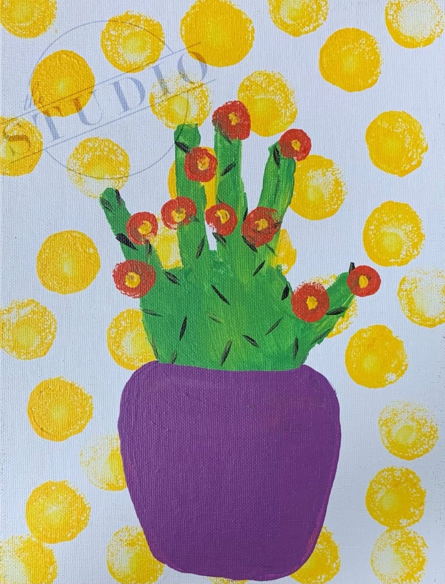 Messy Masterpieces Paint Class Ages  2 & Up - Handprint Cactus🌵 Photo
