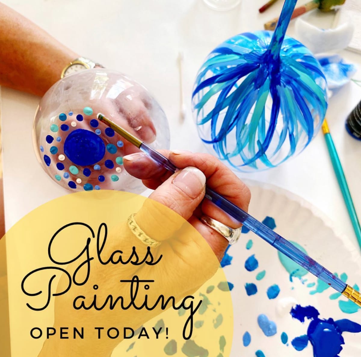 Open for Pottery Painting and Wineglass Painting Photo