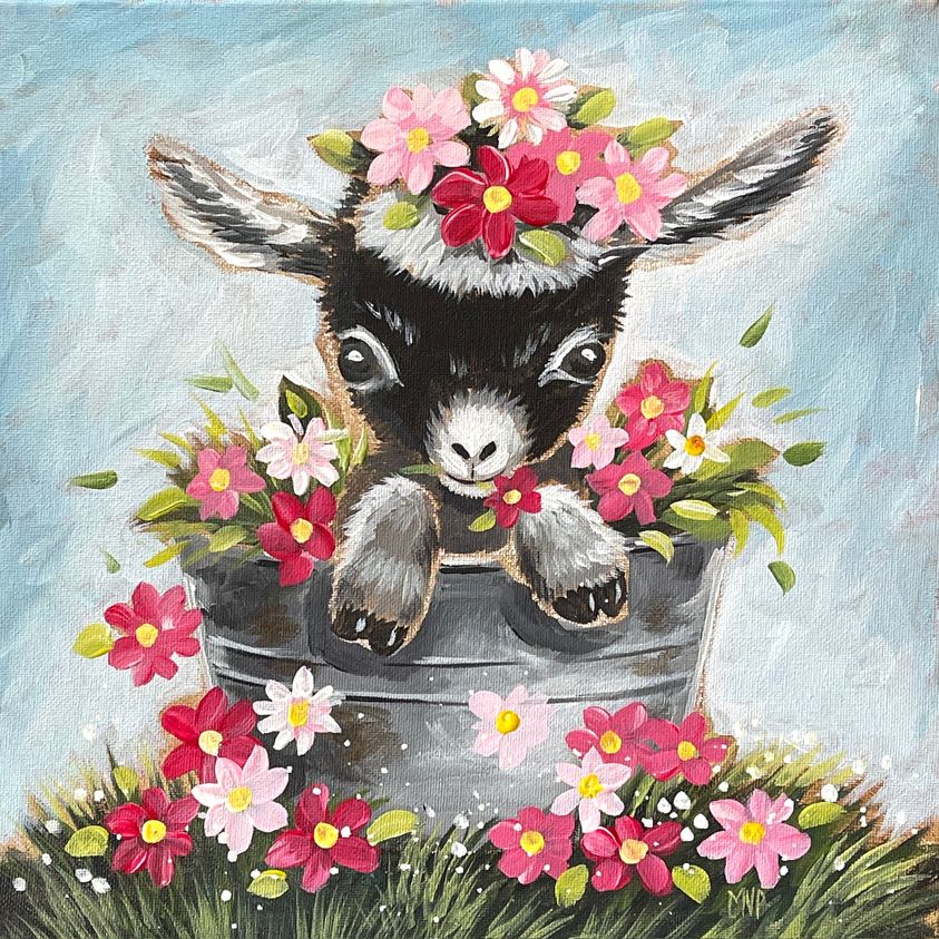 Big & Little Canvas: Goats Photo
