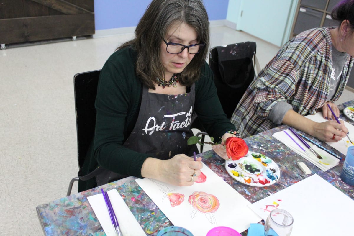 Adult Watercolor Study Group Photo