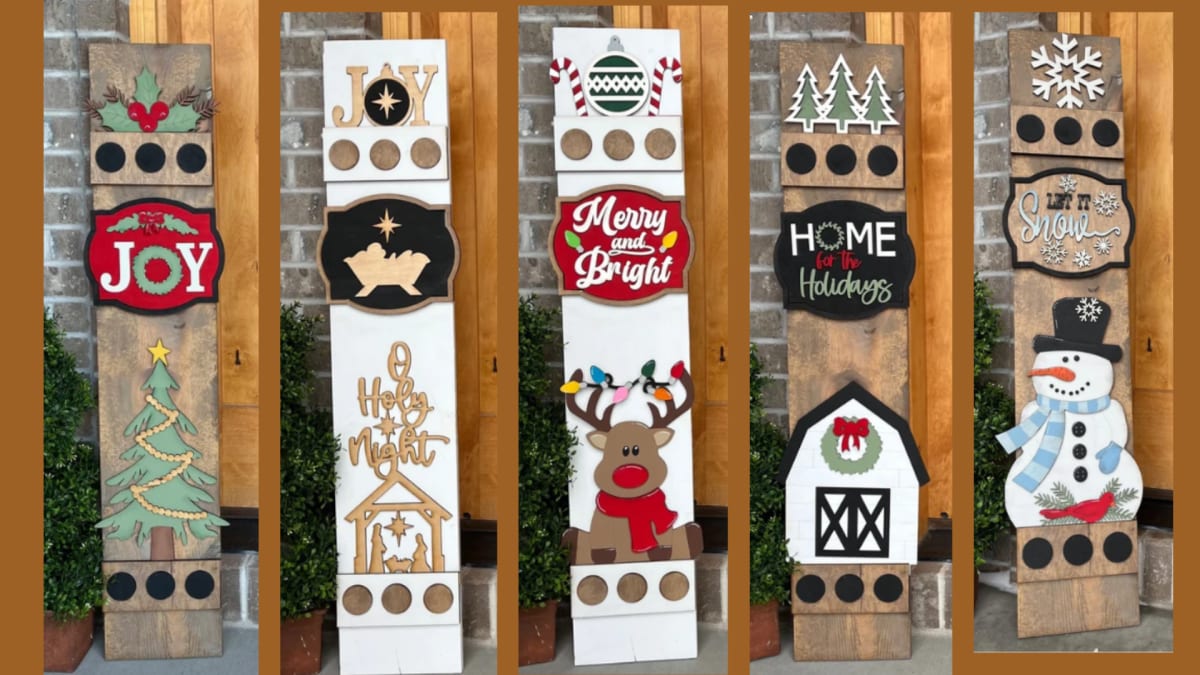 Holiday/Winter Porch Leaner Signs! 3D Lettering for Ease of Painting!