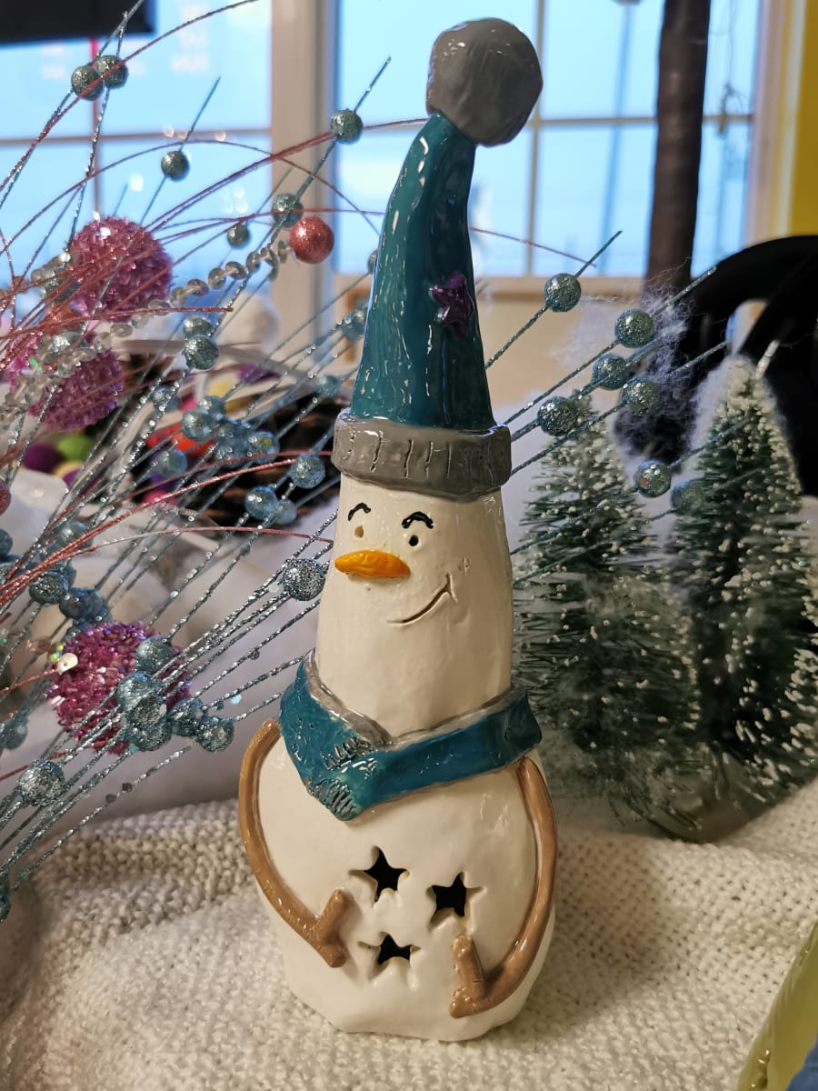Clay Snowman Lanterns Photo