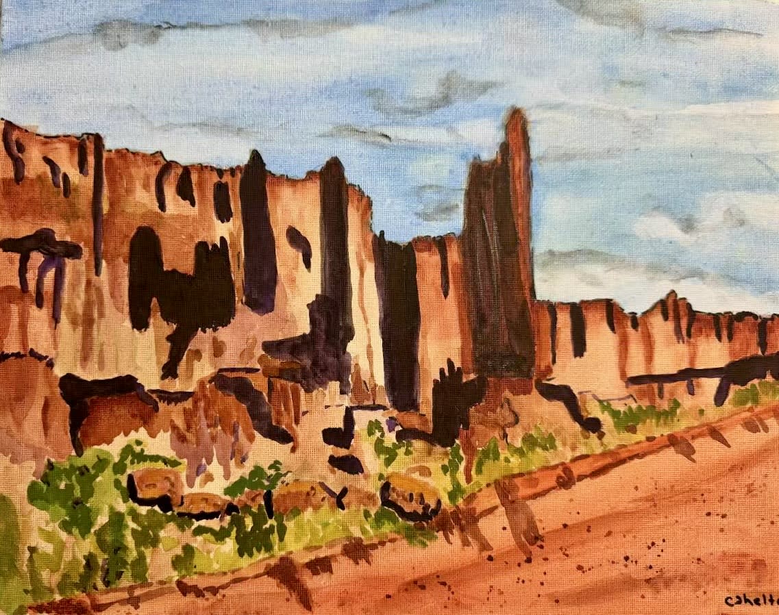 FISHER TOWERS MOAB ~ WATERCOLORS WITH CYNTHIA SHELTON Photo