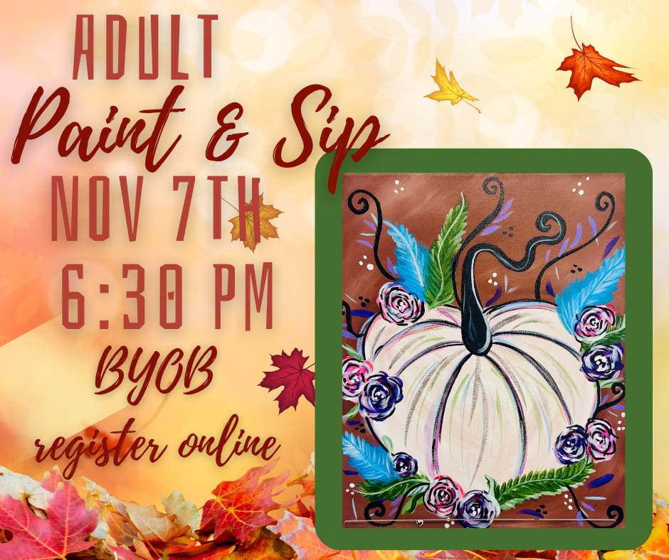 Paint and Sip - Floral Pumpkin Photo
