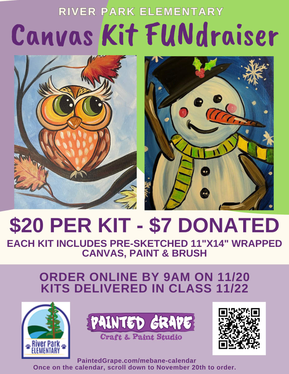 River Park Elementary FUNdraiser - Fall 2024 - Grape Kids Canvas Kits Photo