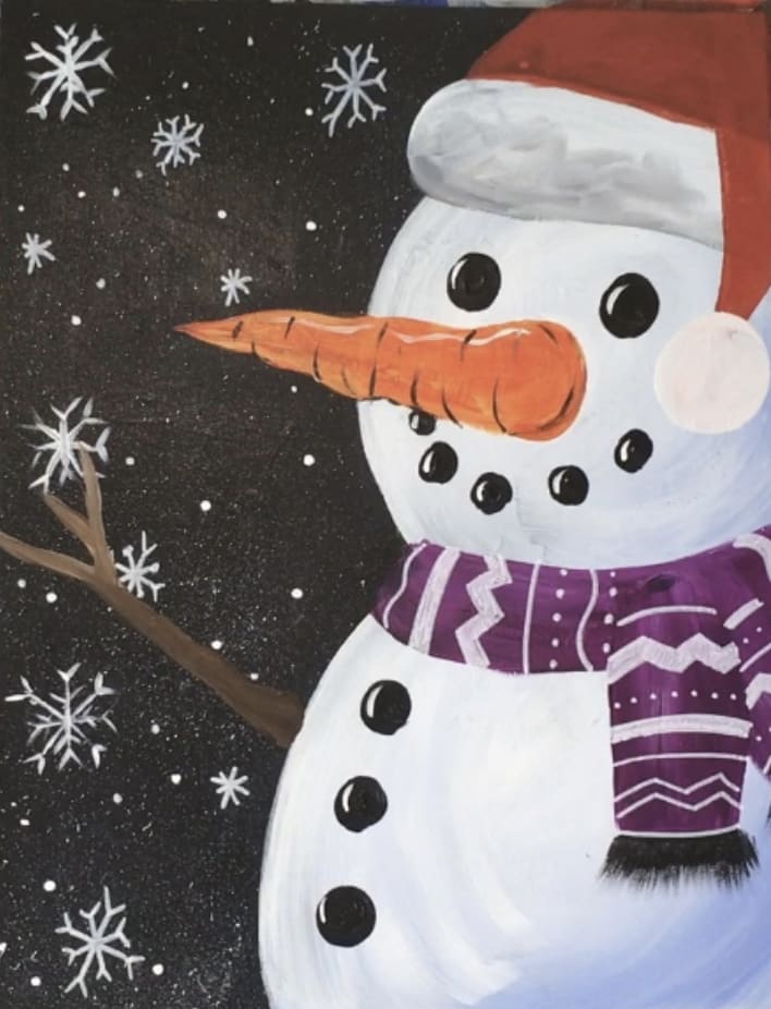 Snowman Family Paint Party Photo