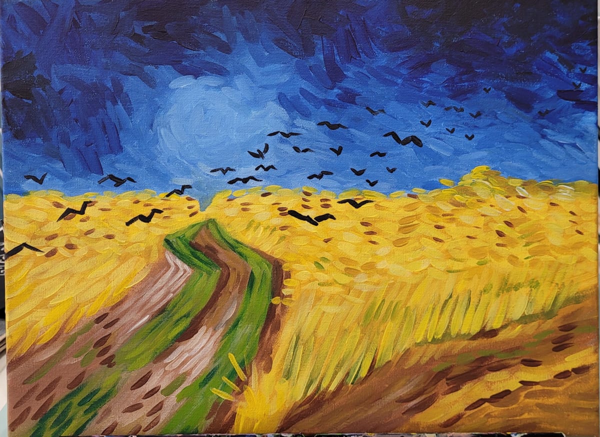 Paint and Sip -Van Gogh Wheatfield with Crows Photo