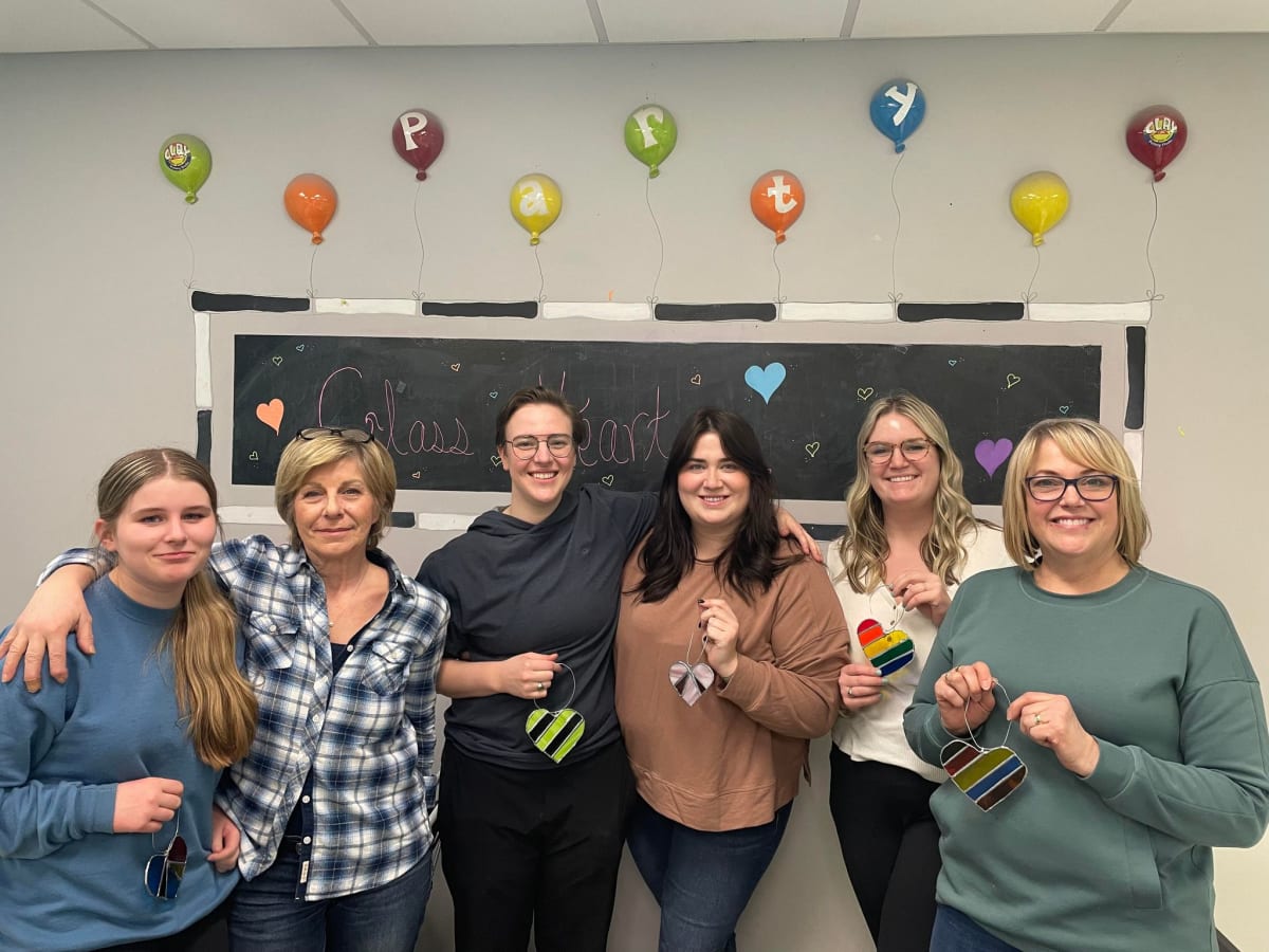 Stained Glass Hearts Photo