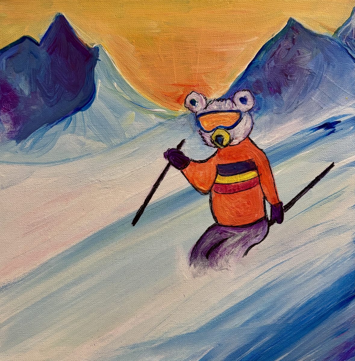 SNOWDOWN COMMEMORATIVE PAINTING ~ SKI BEAR Photo