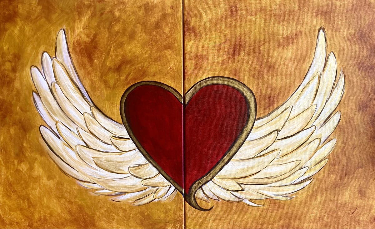 COUPLES PAINTING ~ WINGED HEART Photo