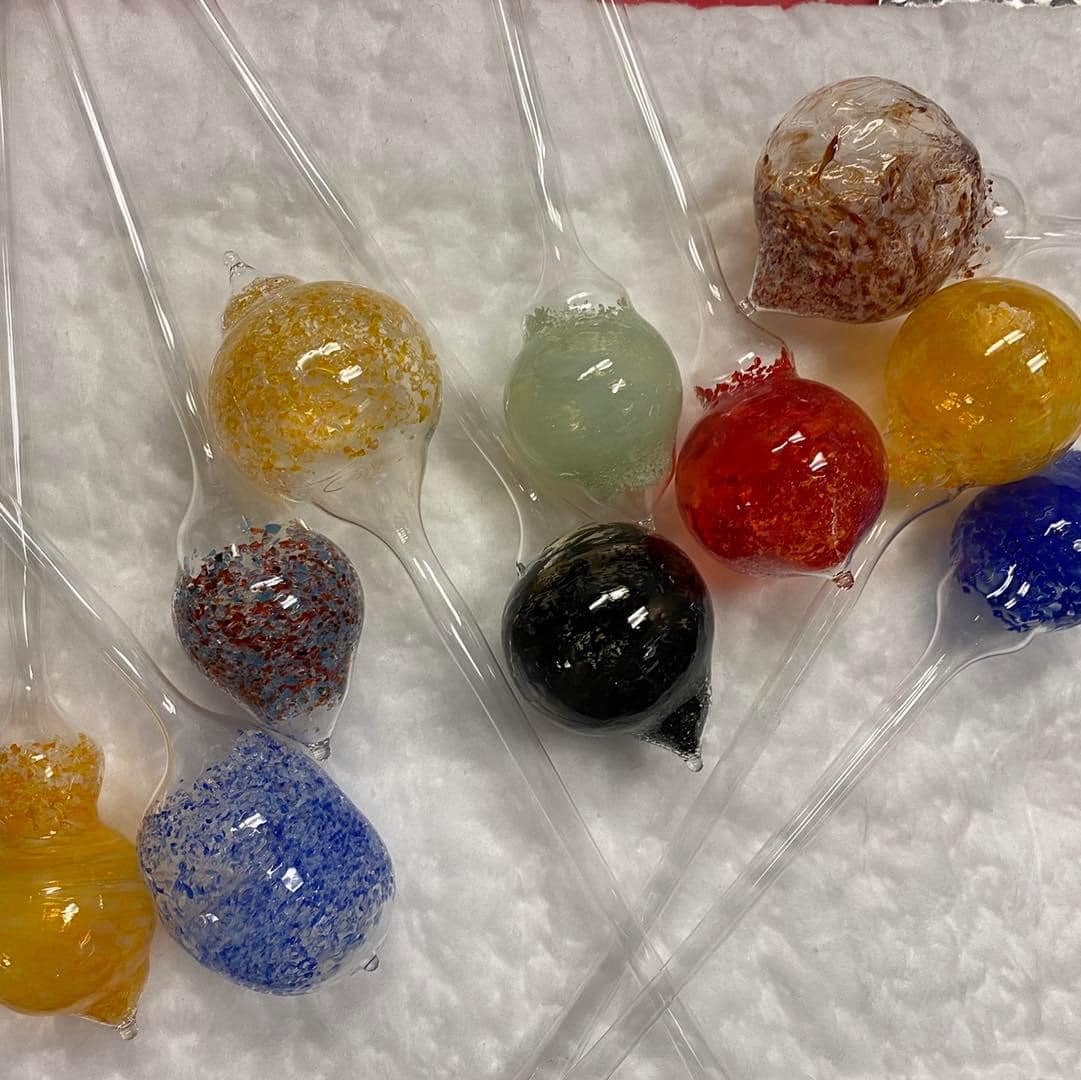 Christmas in July - Set of 3 Blown Glass Ornaments Class - Sunday, July 12th | 1-3pm Photo