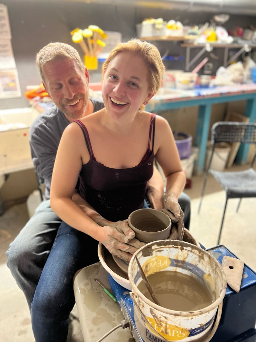 Couple's Wheel Throwing Photo