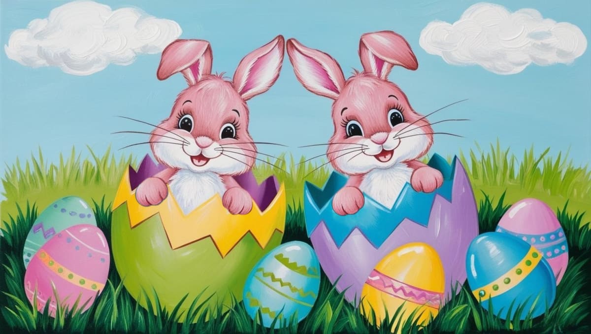 Easter Bunnies - Mommy & Me Paint Party 🐰🌸 Photo
