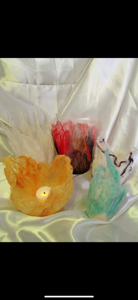 Craft and Sip! Painting with Wool Series: Wool Baskets / Flameless Tea Light holders Photo