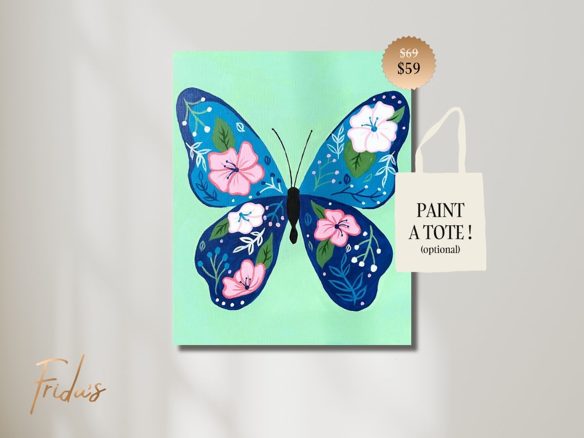 Y2K BUTTERFLY | Frida's Luxe Sip n' Paint - Thrifty Thursday Photo