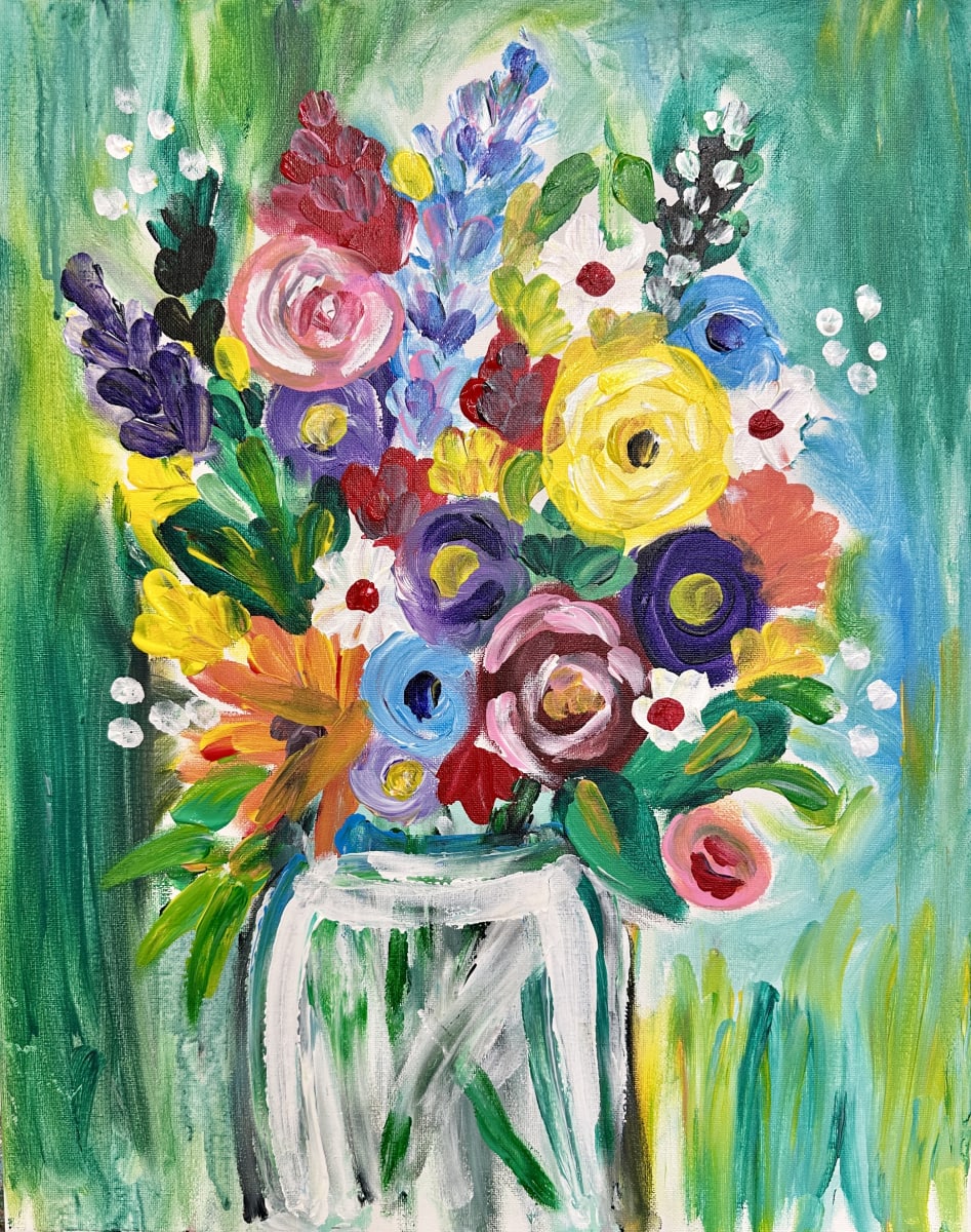 Art & Vino "Flower Finger Painting" Photo