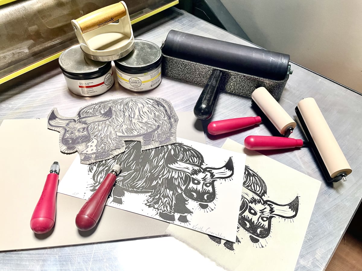 Linocut Printmaking: 10 Week Intro Class - Spring Session Photo