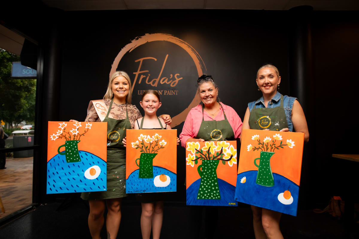 PEEKABOO BLUE - Family Day Out | Frida's Luxe Sip n' Paint Photo
