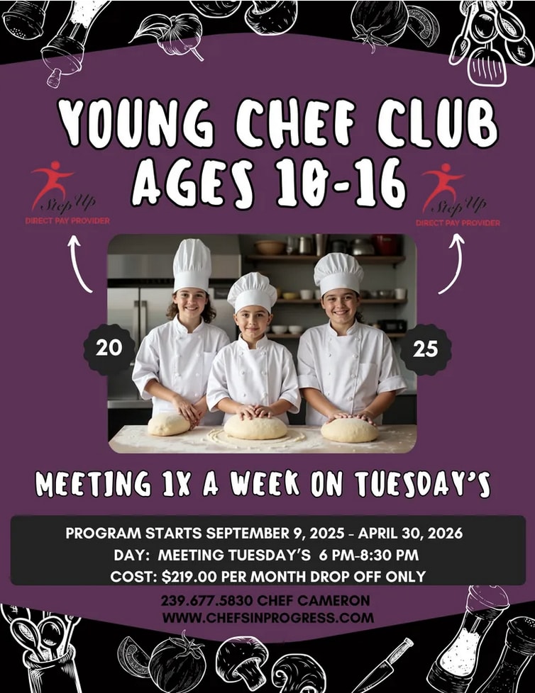 YOUNG CHEF CLUB MEMBERS ONLY NOVEMBER TUESDAY EVENING 6-830 - (duplicate)
