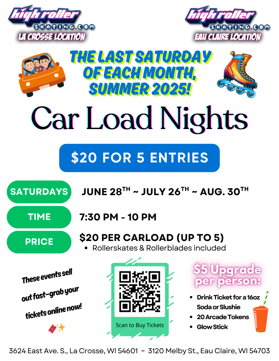 Eau Claire - Carload Skate Night Entry Ticket to a Special Event Photo