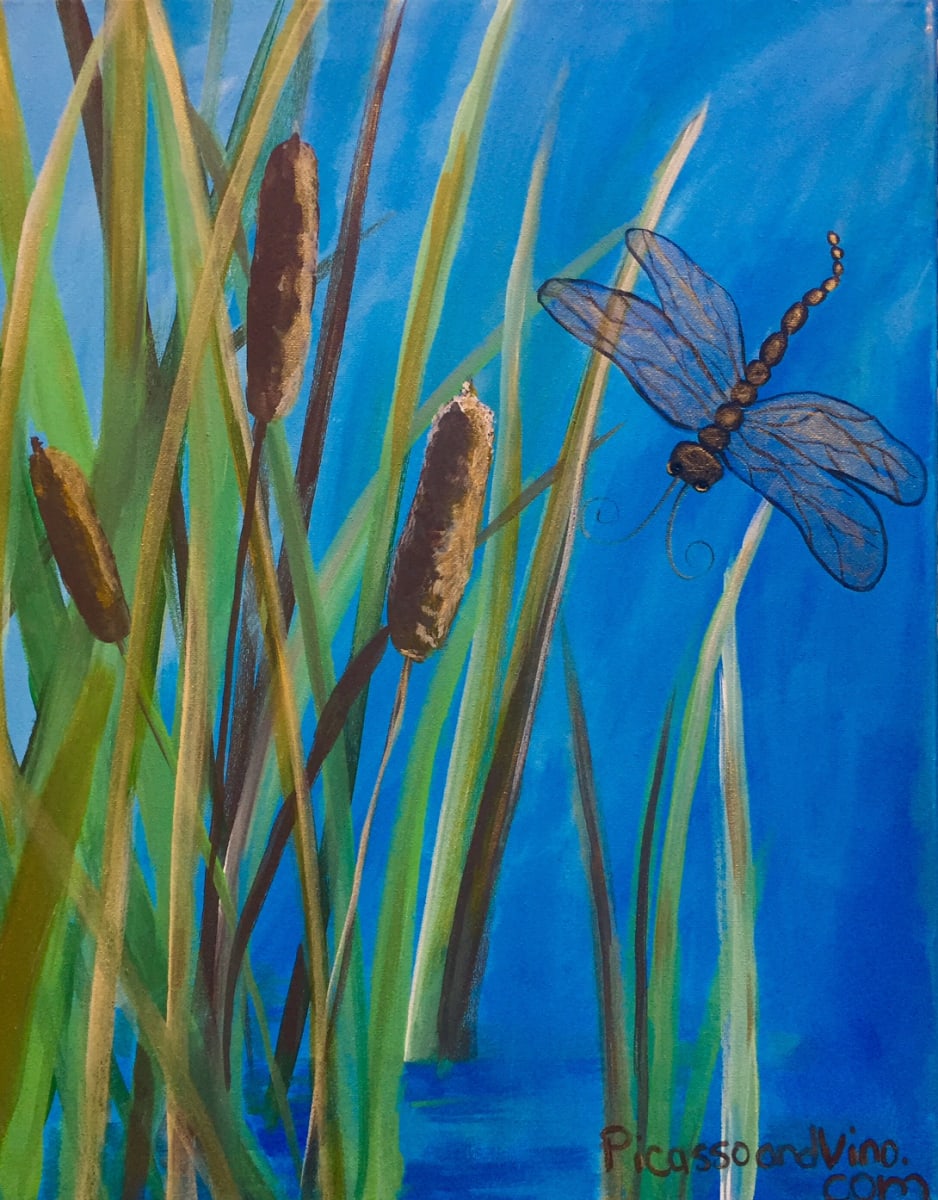 DRAGONFLY IN THE CATTAILS Photo