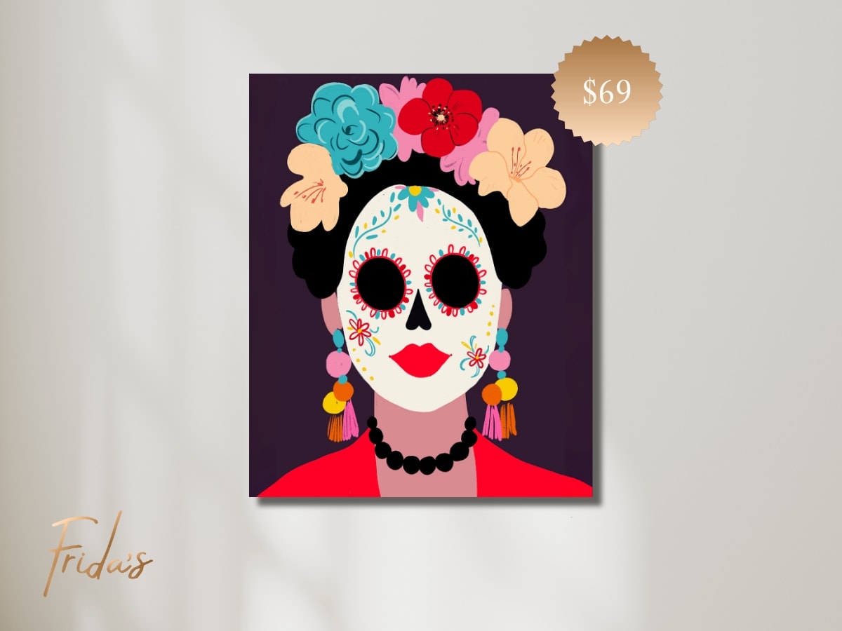 HALLOWEEN SPECIAL 'Frida Dia de Muertos' | Frida's Luxe Sip n' Paint Photo