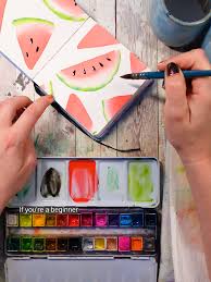 Watercolor Lesson for Beginners! Watermelon Sugar..Hi! Photo