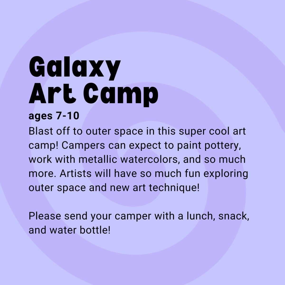 Galaxy 1 Day Art Camp Photo