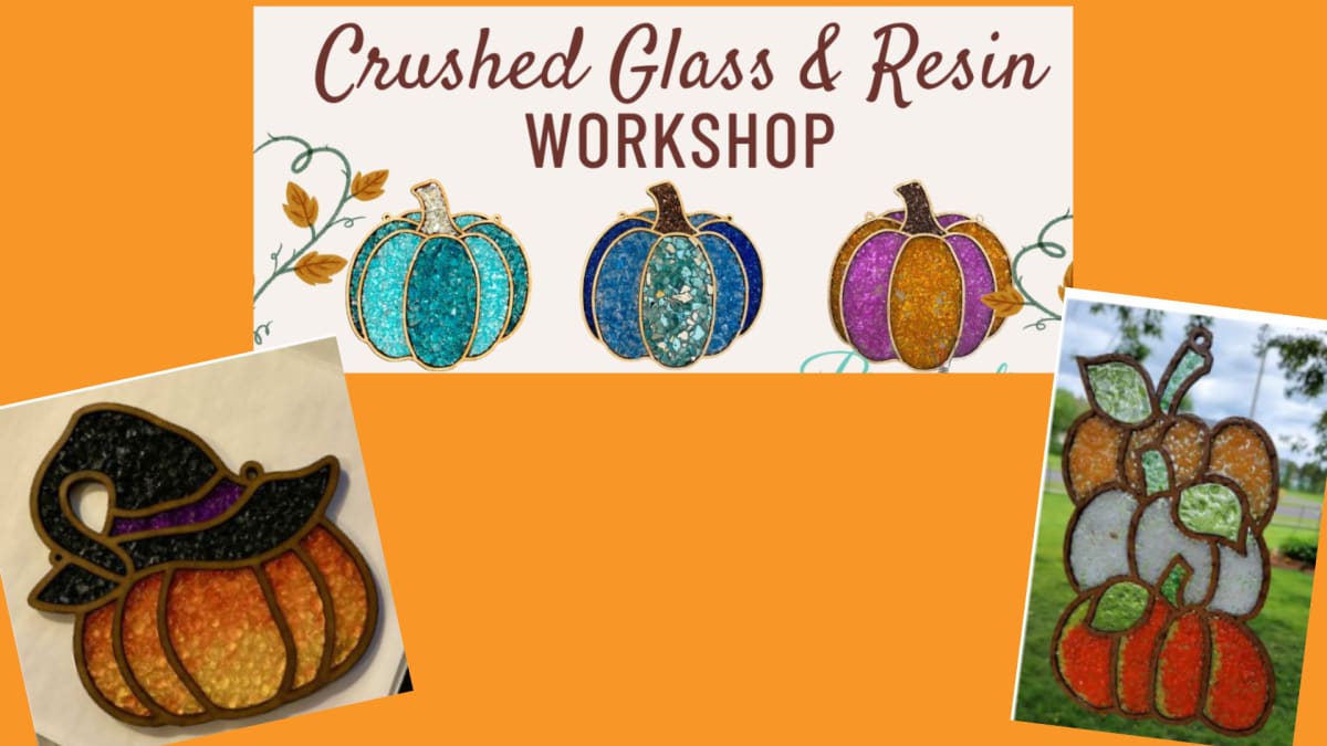 Resin Art - Crushed Glass Pumpkin- 3 Options to Choose From! Photo
