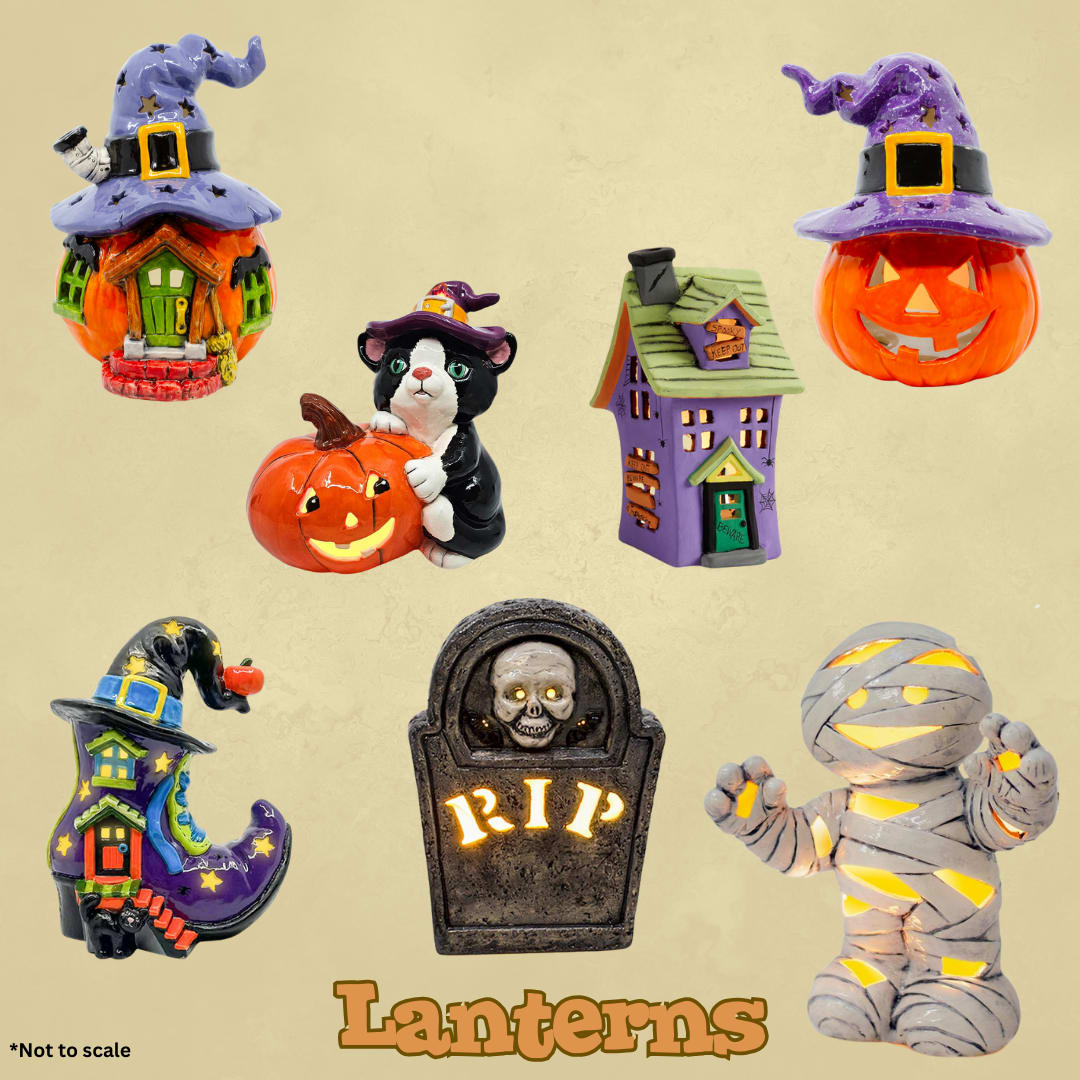 Bull City Ciderworks - Greensboro - Fall and Halloween Themed Lighted and Lantern Make & Take Ceramic Sip & Paint Class Photo