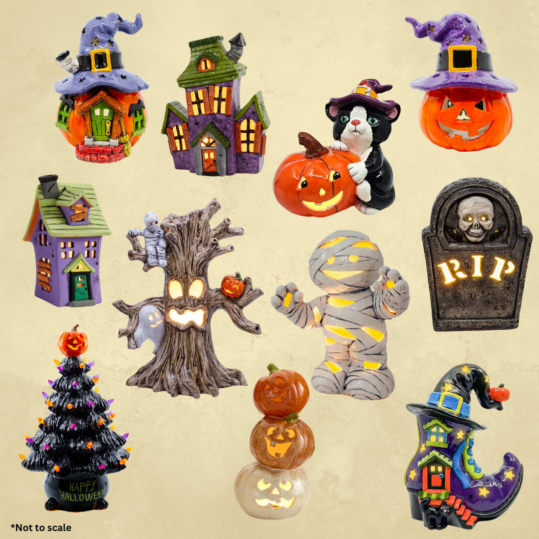 Bull City Ciderworks - Greensboro - Fall and Halloween Themed Lighted and Lantern Make & Take Ceramic Sip & Paint Class Photo