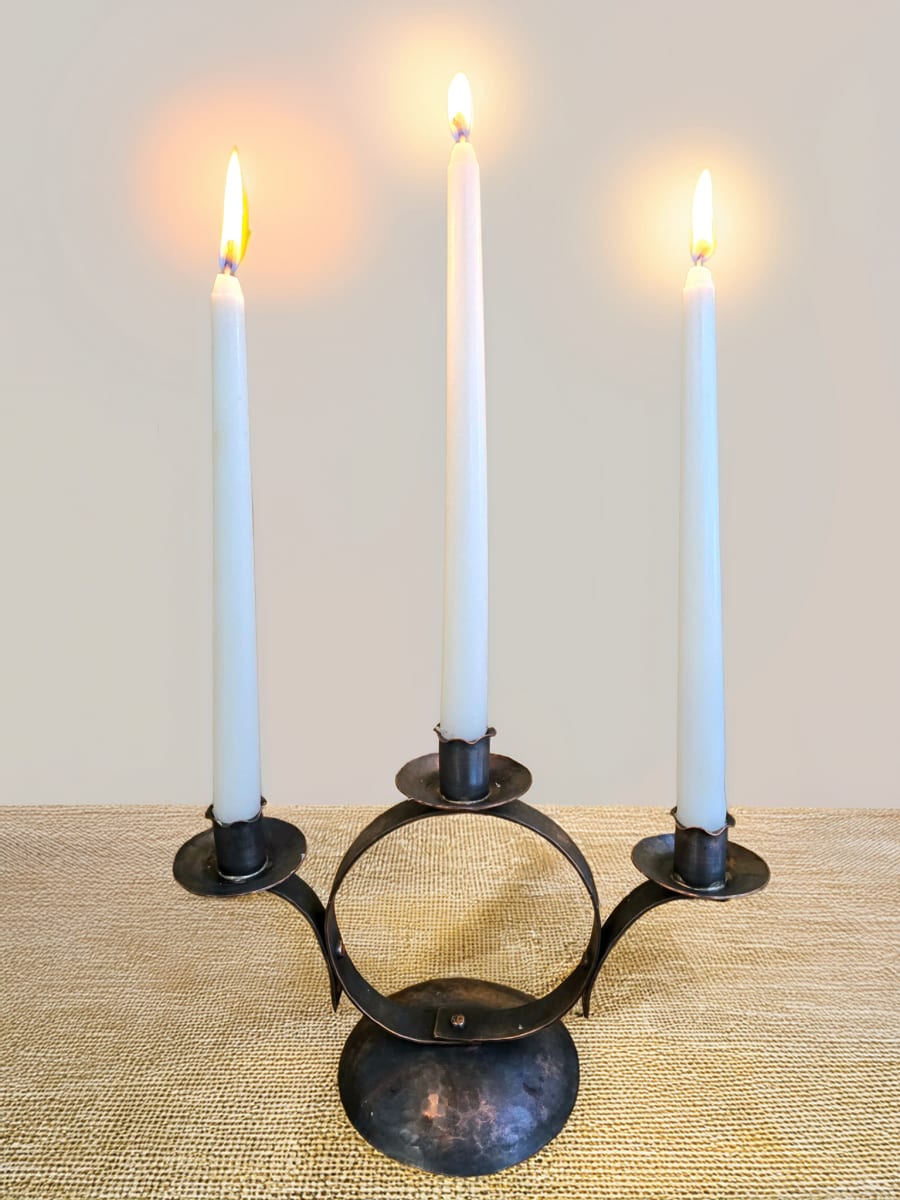 Ben Caldwell Coppersmithing - Arts and Crafts Style Three-Stem Candelabra Workshop Photo