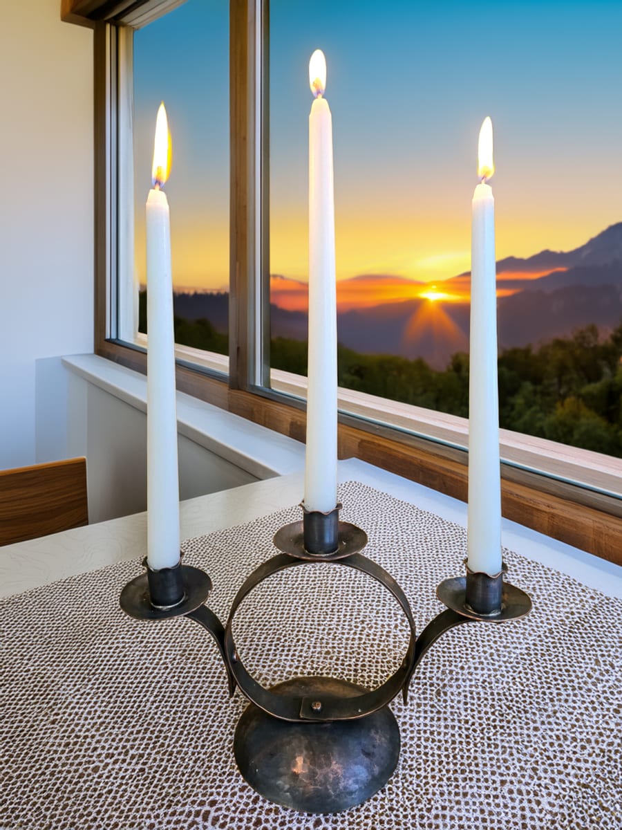Ben Caldwell Coppersmithing - Arts and Crafts Style Three-Stem Candelabra Workshop Photo