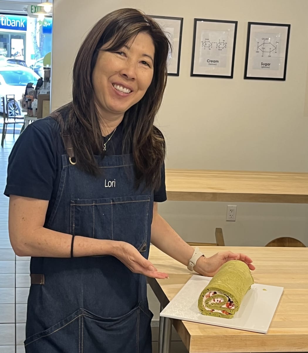 Matcha Strawberry Roll Cake Photo