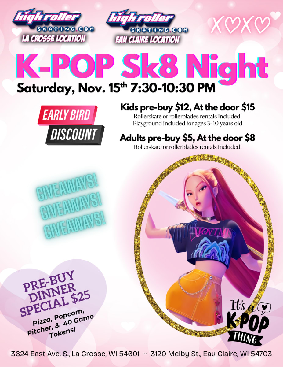 La Crosse - KPOP Skate Night Entry Ticket to a Special Event Photo