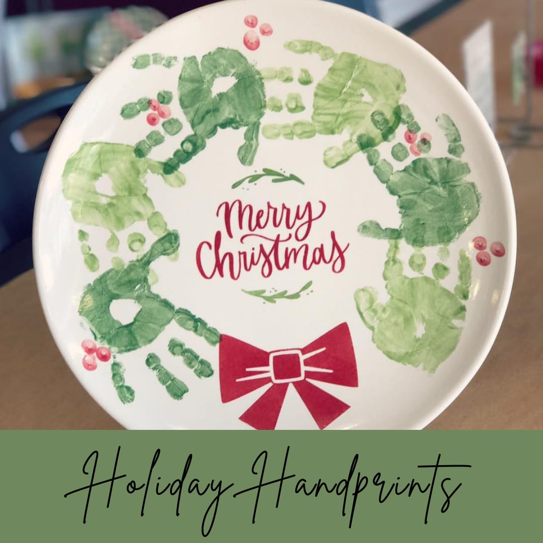 Big & Little Handprint Wreath & Mistle-toes Photo